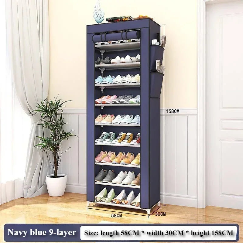 Dustproof Shoe Cabinet Economical Shoe Cabinet/simple Shoe Cabinet Entrance/space Saving Shoe Rack/storage Rack with Curtains