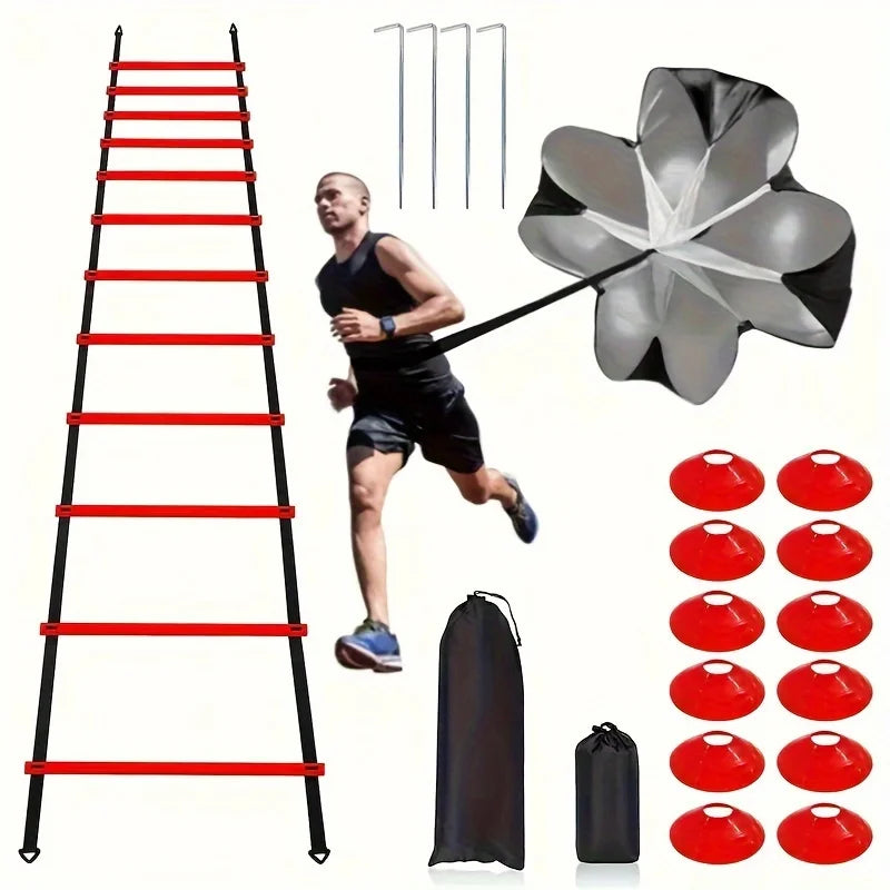 Soccer Training Agility Ladder Signs Discs Resistance Umbrella Spikes Soccer Training Obstacles Speed Awareness Training Ladder