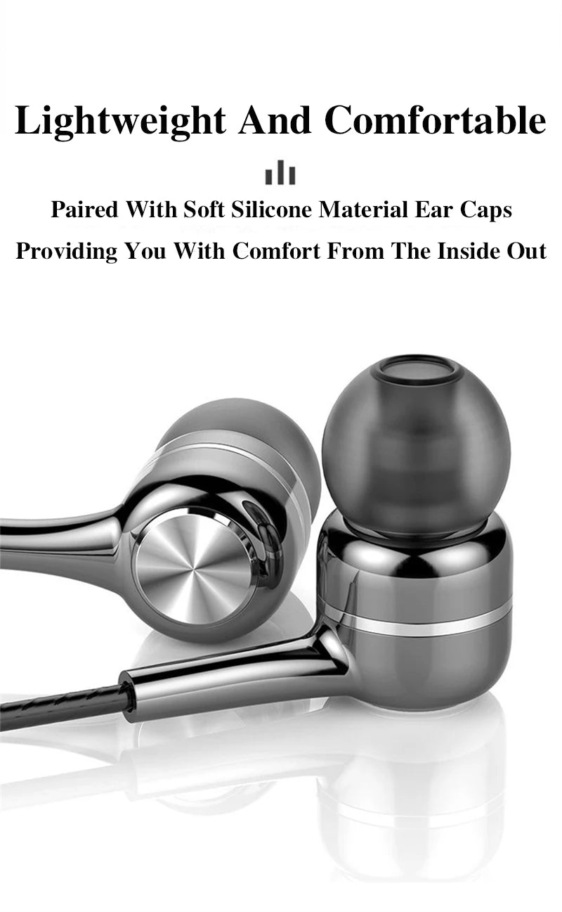 3.5mm Wired Headphones In Ear Headset Wired Earphones with Microphone Bass HiFi Stereo Earbuds Sports In-line Control For Phones