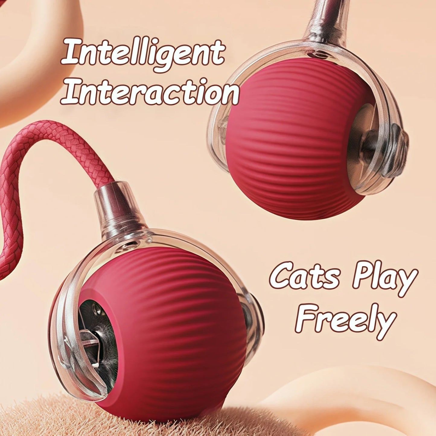 Interactive Smart Rolling Ball Toy for Cats & Dogs, Rechargeable Automatic Pet Play Toy