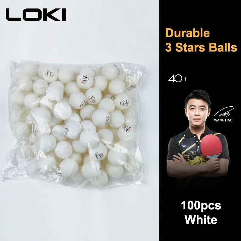 50/100PCS LOKI Table Tennis Balls 3 Star 40+ New ABS Plastic Material Ping Pong Balls with Seam Club Training Ping Pong Balls