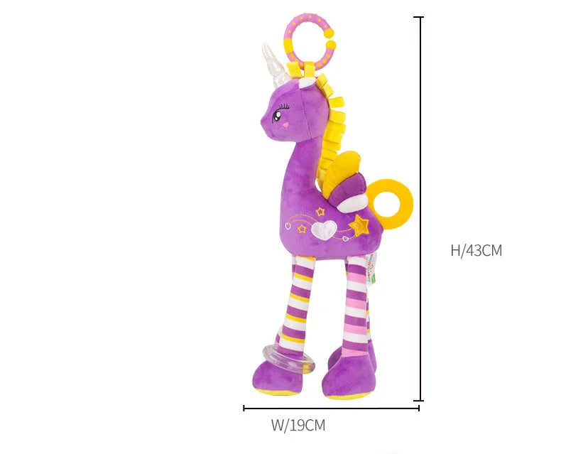 Elephant Plush Lovey With Bell And Rattle 33x20cm Soft Baby Toy