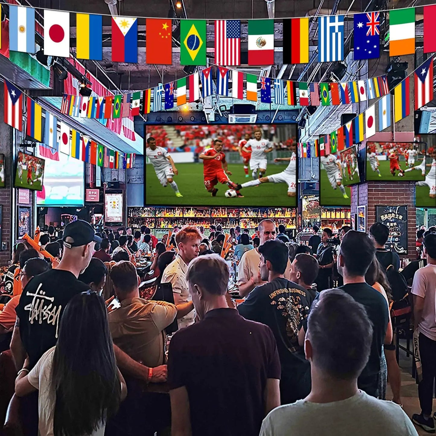 World Flags International Flags 100 Countries Hanging String Flags National Bunting Pennant Banner for Sports School Club