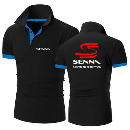 Mens Polyester Short Sleeve Polo Shirt With Print Casual