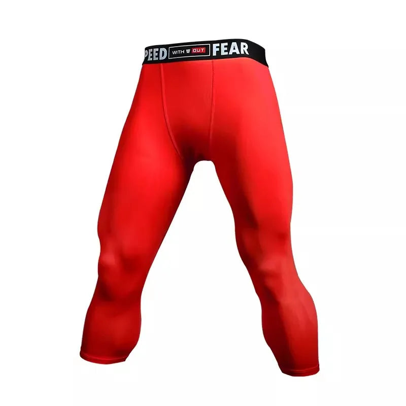 Men Kid Boy Girl GYM Capri Running Tight Pants Basketball Football Soccer Exercise Sport 3/4 Cropped Kneelet Leggings Shorts 714