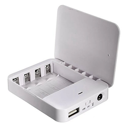 Portable Power Bank 4x AA Batteries, USB Output, Micro USB Input