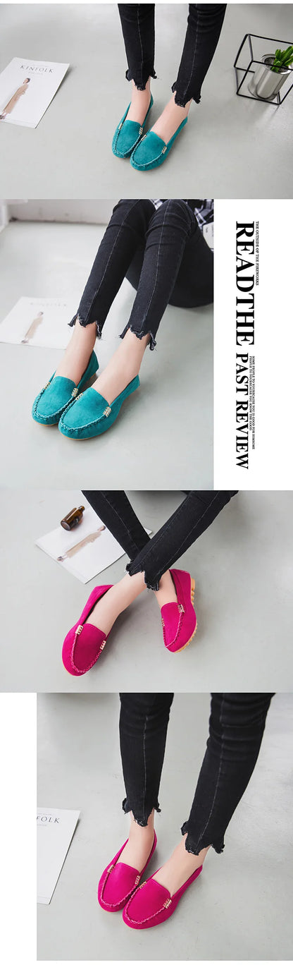 Women Denim Flat Shoes Slip On Round Toe Loafer Plus Size