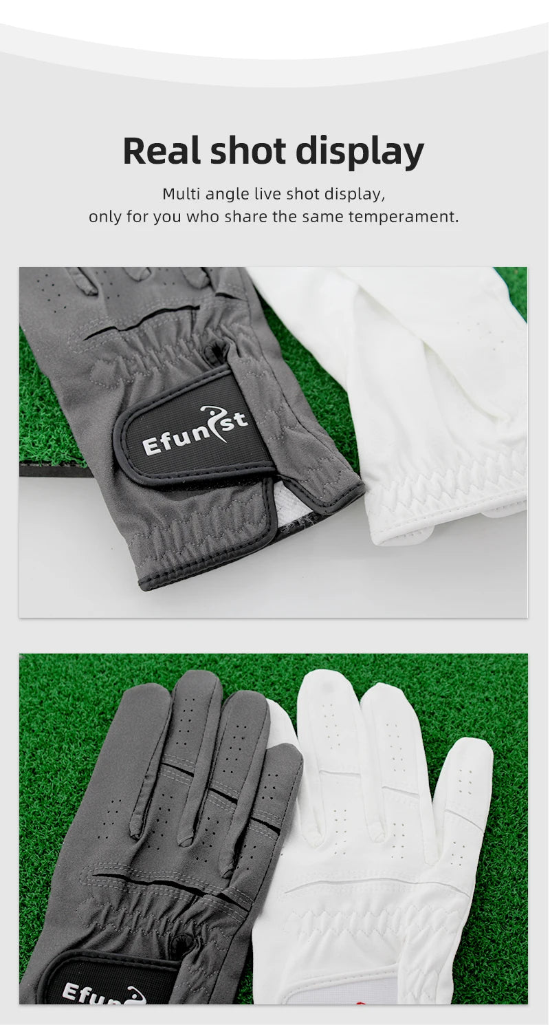 Golf Gloves Men's Glove Left/Right Hand 2 color Soft white Dark Grey Swing Putting Training particles Breathable Namib Gloves