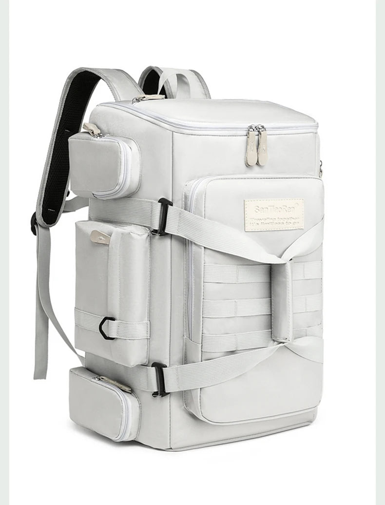 Large capacity fitness bag, travel backpack, dry wet separation shoulder bag, outdoor sports, fishing, yoga training bag