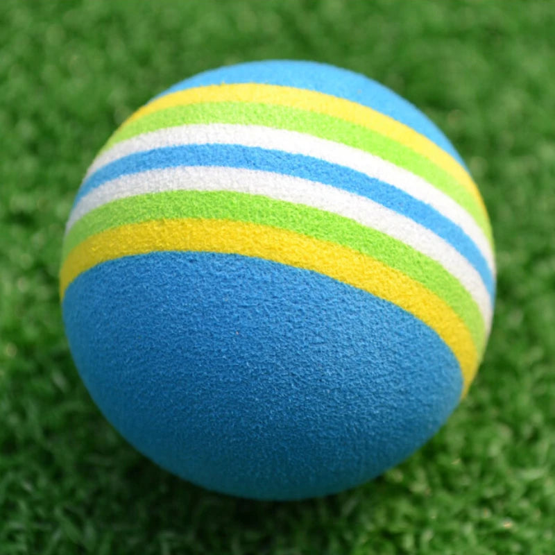 PGM 10pcs Rainbow Stripe Foam Sponge Golf Balls Swing Practice Training Aids Ball 38mm Indoor Practice Ball Golf Stuff Q007