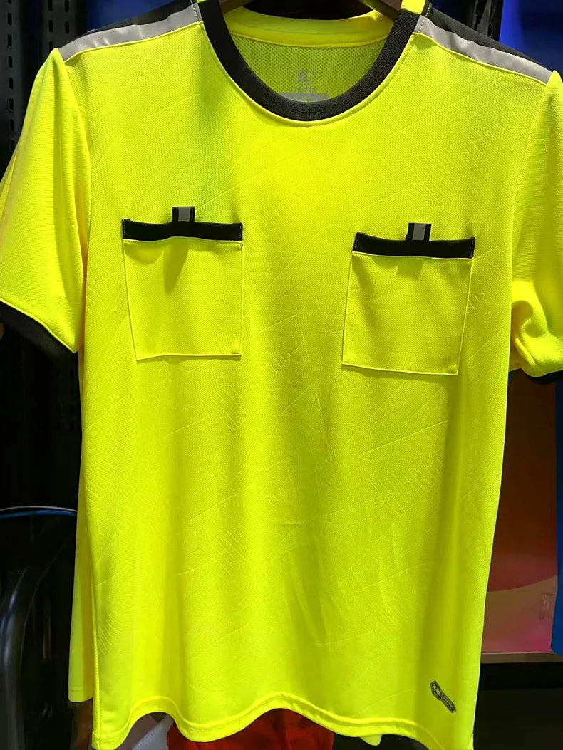 Football Kits 2025 Men Referee Uniforms Soccer Football Jerseys Shirts Pockets Judge Short Sleeve Team Shirt Sportswear Clothes