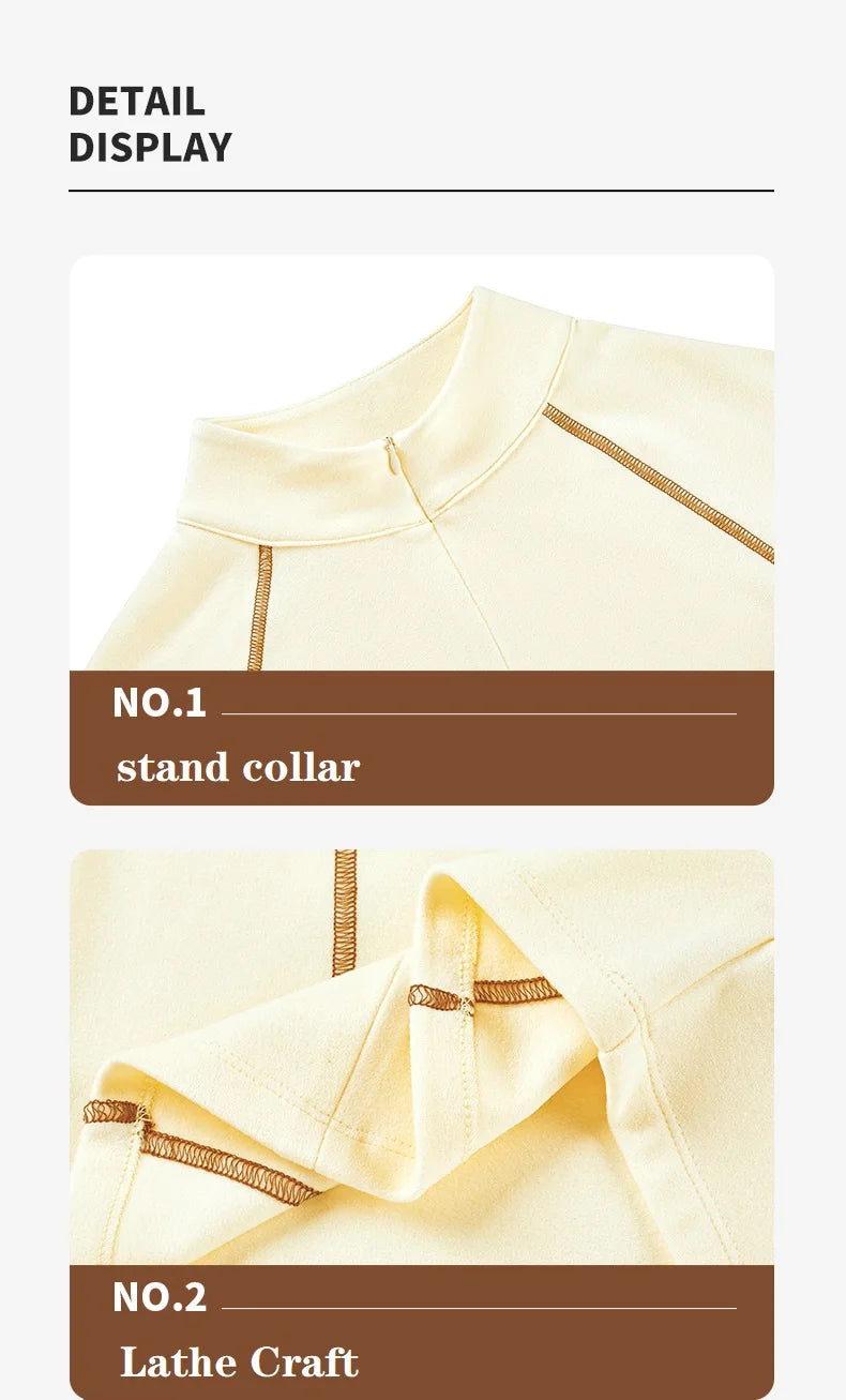 TTYGJ Slim Long Sleeve Golf Base Shirt Women Zipper Neck Warm Velvet Tops Autumn Winter Windproof Thicken Leisure Golf Blouse