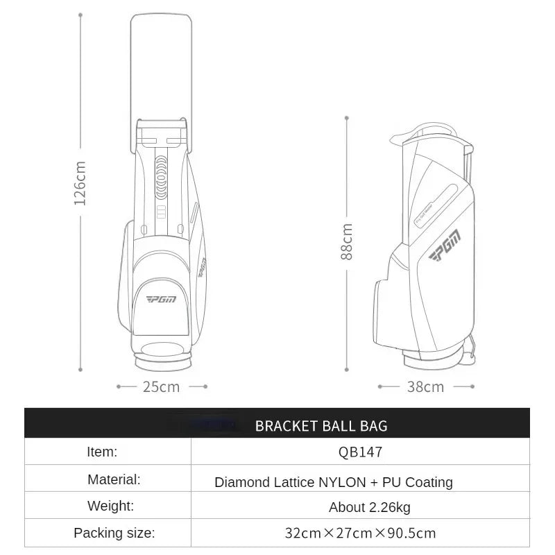 PGM Golf Bags Men Women 14 Insertion Lightweight Portable Shoulder Strap Bracket Bag QB147