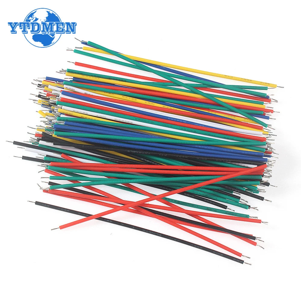 100/120pcs Tin-Plated Electronic Wires Breadboard PCB Jumper Wire 24AWG / 26AWG 6Color Red Blue Green White Yellow Black Diy Kit