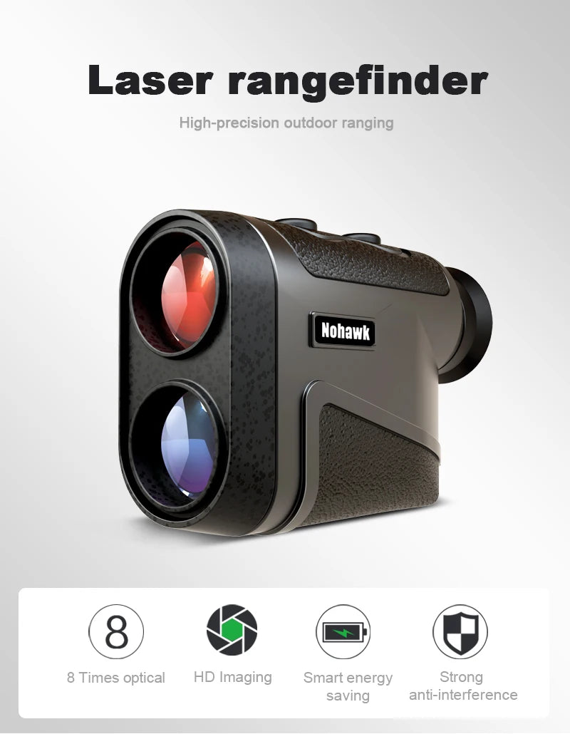 Nohawk Multifunctional Golf Laser Rangefinder Telescope with Flag-Lock Slope Distance Meter for Hunting Construction Monocular