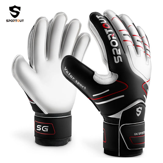 Sportout Youth&Adult Goalie Goalkeeper Gloves,Strong Grip for The Toughest Saves, with Fingerave& 4+3MM Latex