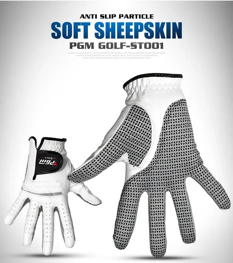 PGM Golf Gloves,Men’s Left Right Hand Soft Breathable Sheepskin Sport Gloves,Slip-resistant Golf Male Training Accessories