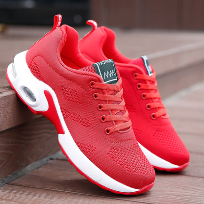 Women Mesh Breathable Platform Casual Sneakers Lace Up Running Shoes Rubber Sole