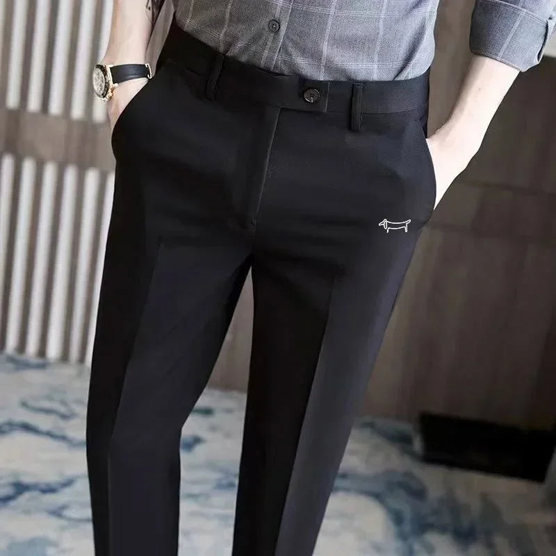 Men Golf Trousers Slim-fit Drape Casual Golf Pants Men Korean Version Slim-fit Elastic Skinny Golf Clothing Sports Ninth Pant