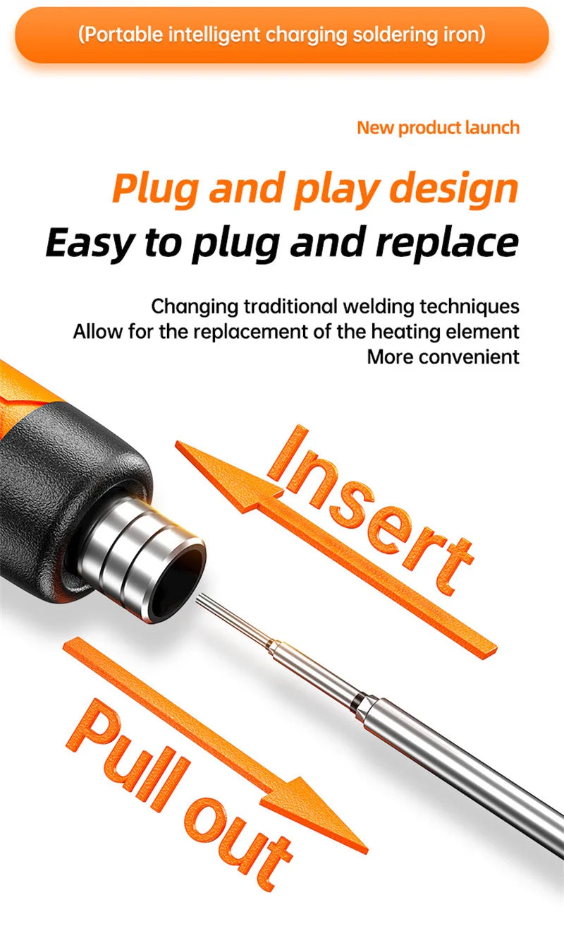 USB Wireless  Digital Electric Soldering Iron Kit  Cordless Adjustable Temperature 300-450℃ Smart Welding Solder Tool