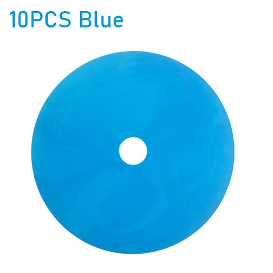 Flat Soccer Cones Marker Discs, 150mm Diameter, TPE Elastomer, Multicolor