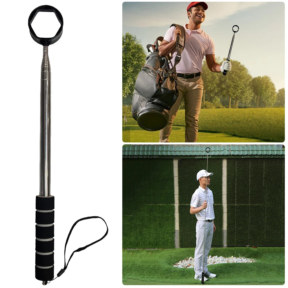 8.86 FT Stainless Ball Retriever Tool Telescopic Golf Ball Retriever Claw Sucker Tool Extendable Golf Ball Retriever for Golfer