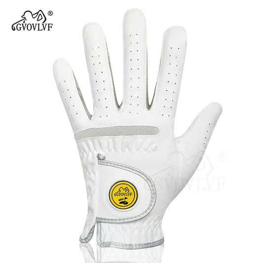 1 Piece Men Golf Glove Micro Soft Fabric Breathable Comfortable Fitting With Magnetic Marker Replaceable For Golfers