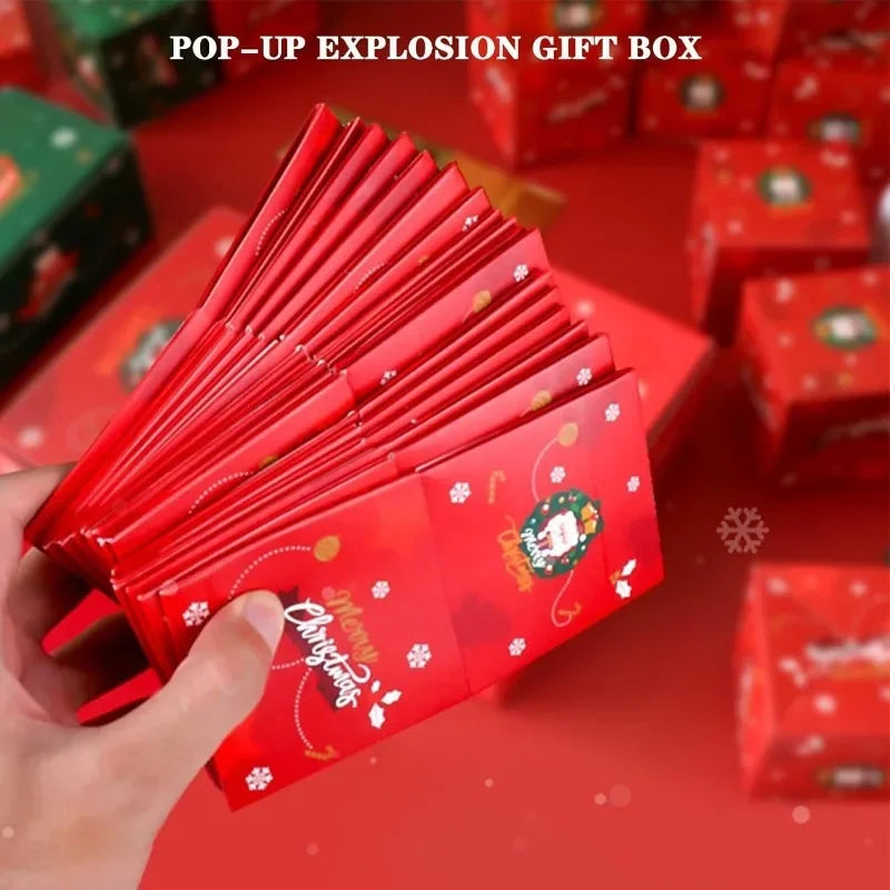 Folding Kraft Paper Gift Box, Pop Up, Red Envelope, 1 Pc