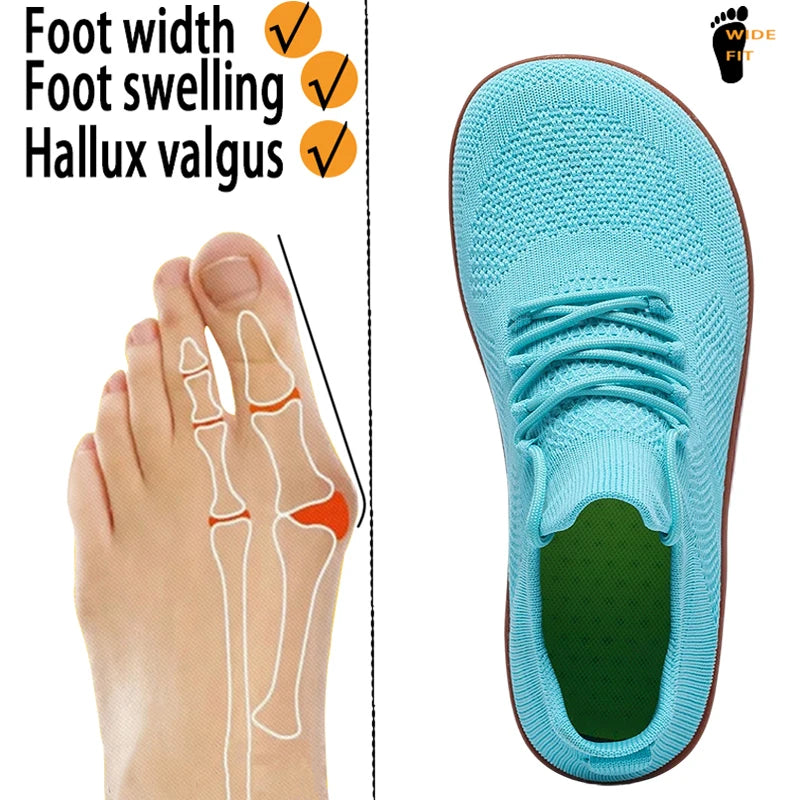 Wide-Toe Mens Walking Shoes With Breathable Mesh Microfiber