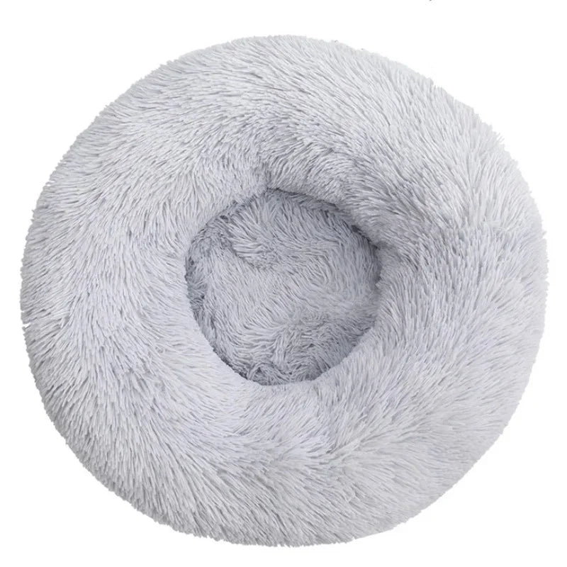Round Plush Pet Bed – Super Soft Winter Sleeping Bed for Dogs and Cats (40–90cm)