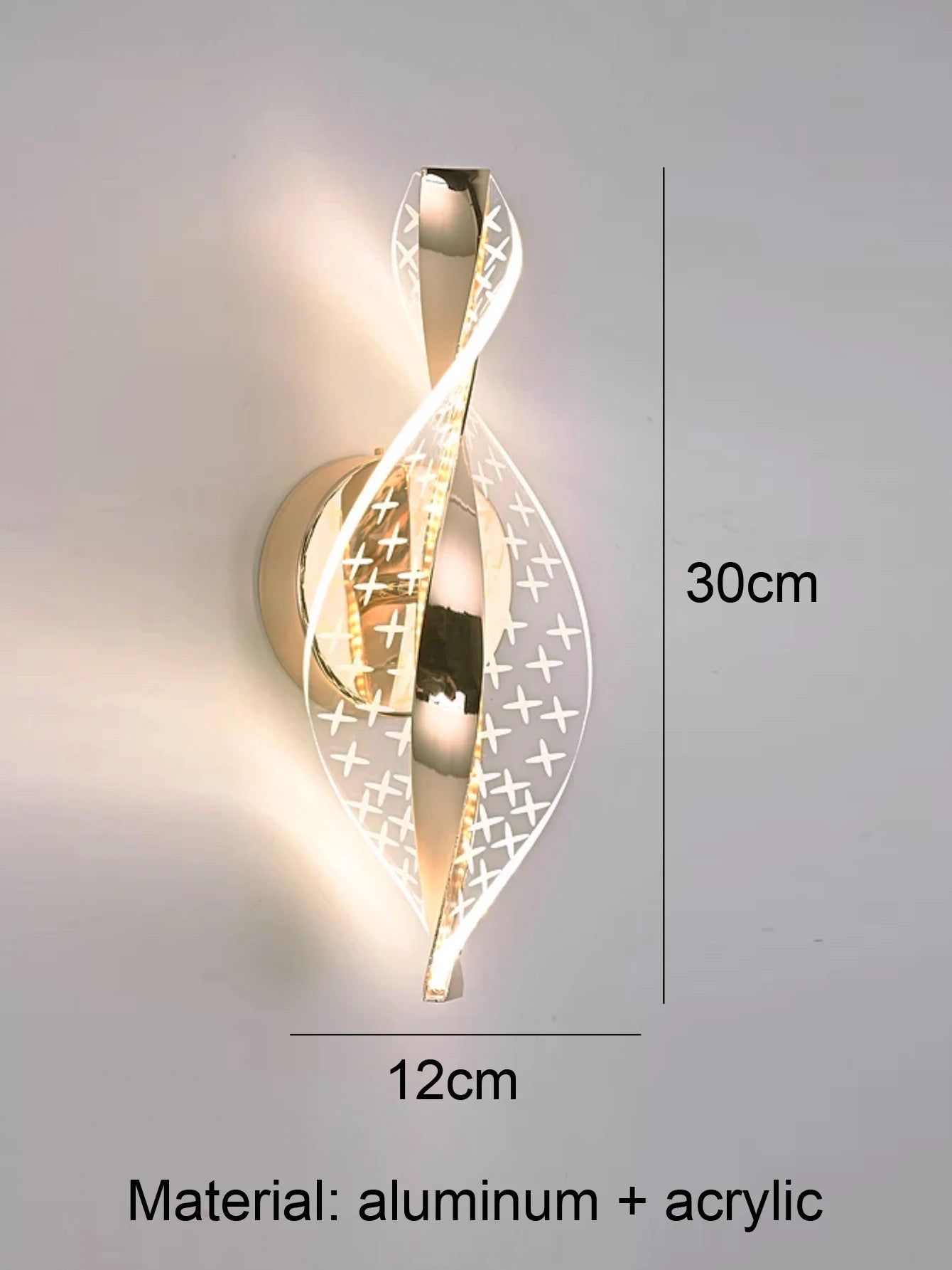Modern Gold/Black Acrylic LED Wall Light – Bedroom and Living Room Decor