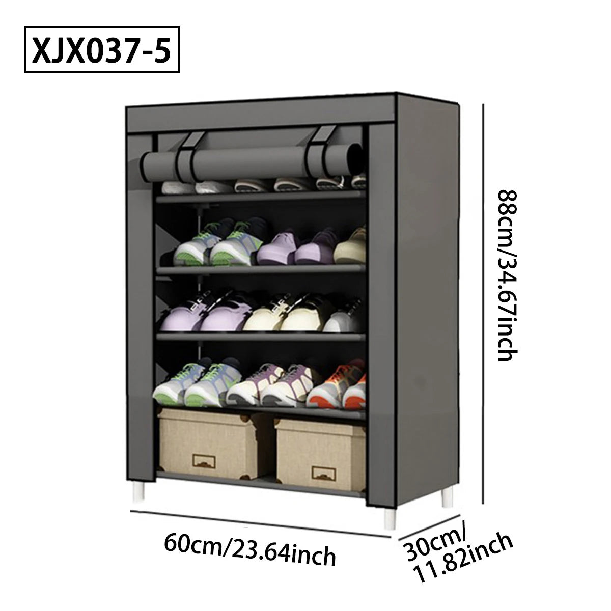 Shoe Rack Assembly, Multi-Layer, Simple, Dust-Proof, for Home Use, Placed at the Entrance, Dormitory, Rental House, Indoor Shoe Storage, Vertical Shoe Cabinet