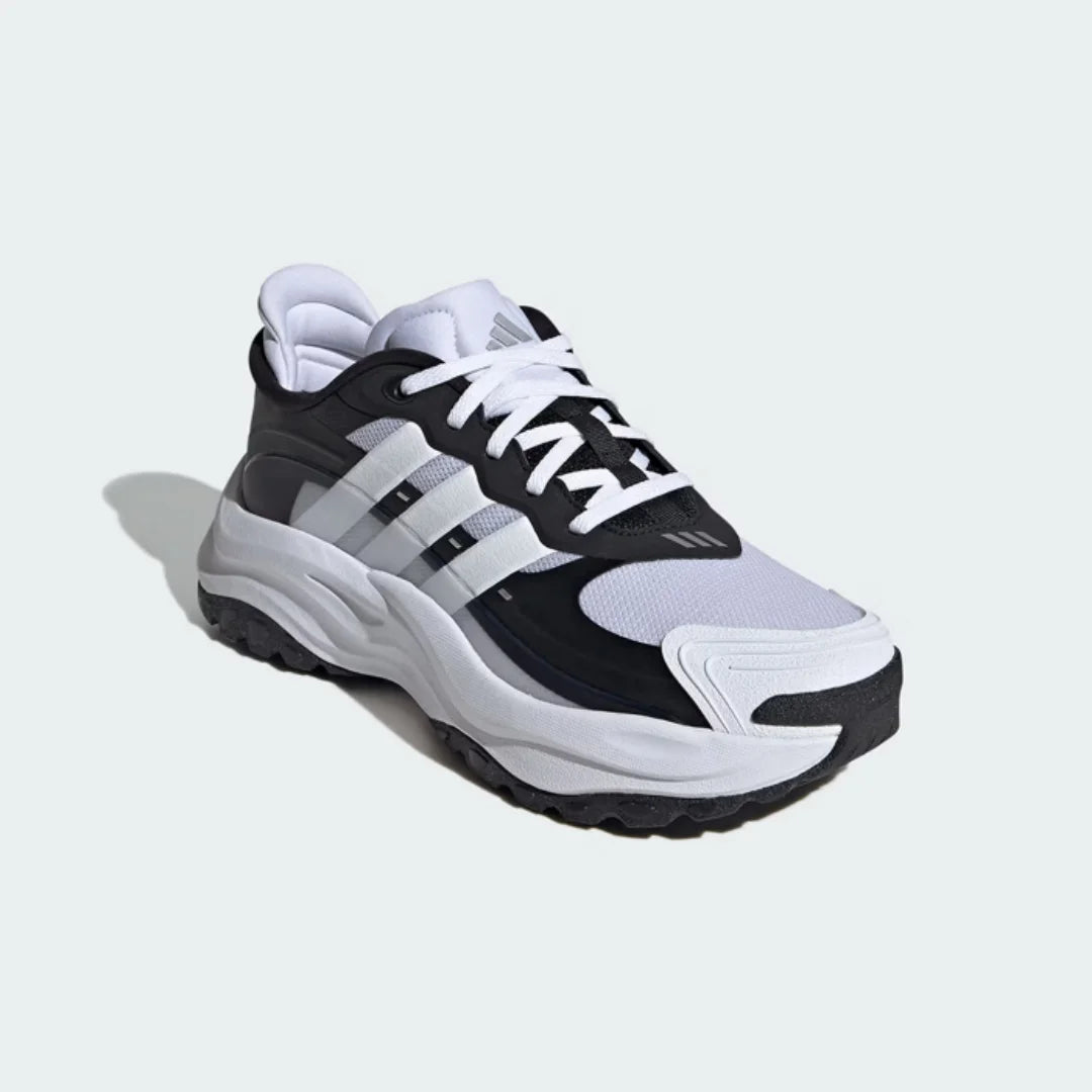 Mens Running Shoes Wear Resistant Mesh Upper Rubber Outsole Black White