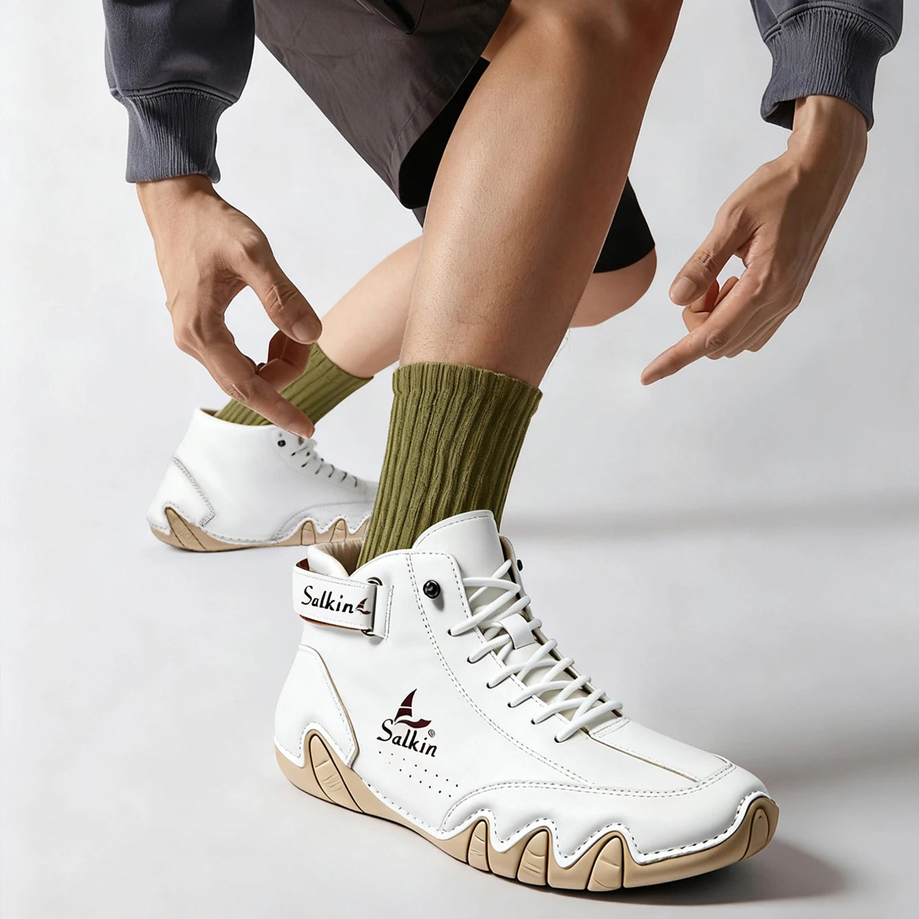 Handmade Outdoor Men Boots Men Casual Leather Shoes Autumn Retro Breathable Casual Men's Sneakers Fashion Lace Up Ankle Boots