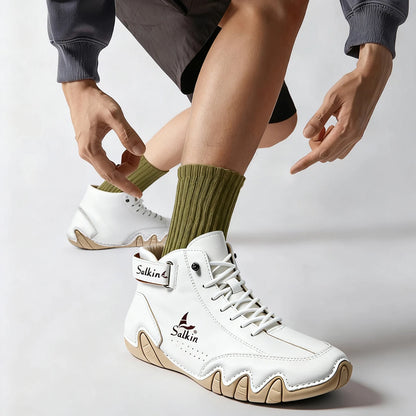 Men Ankle Boots Lace Up Leather Outdoor Casual Footwear