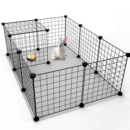 Pet Fence Panels 35x35 Cm Iron Wire Mesh Black With Universal Connectors