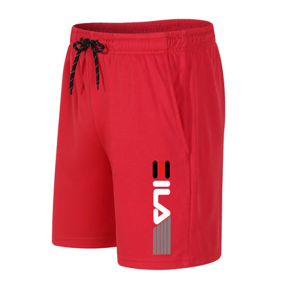 Unisex Quick-Dry Mesh Running Shorts With Drawstring Pockets