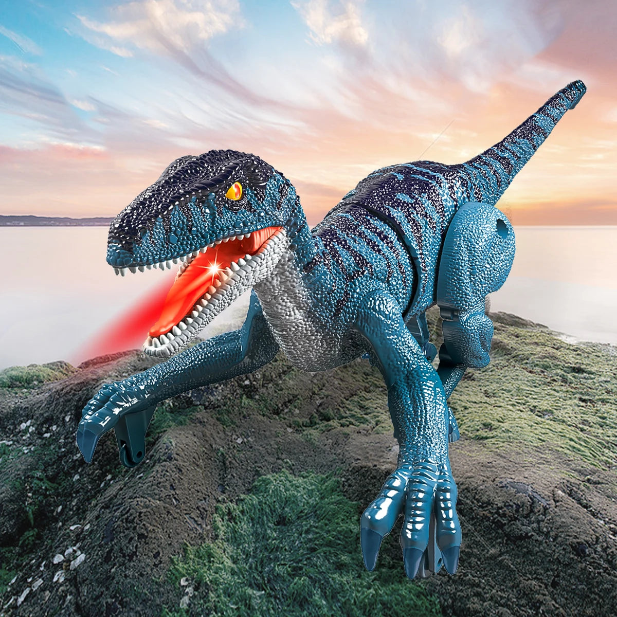 Remote Control Dinosaur Toys, Walking Dino with Light and Sound Velociraptor Tyrannosaurus Rex Spinosaurus Toy Electronic Gifts
