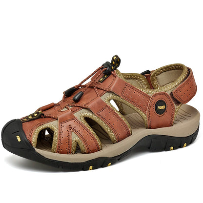 Men's Genuine Leather Sandals Non Slip Outdoor Beach