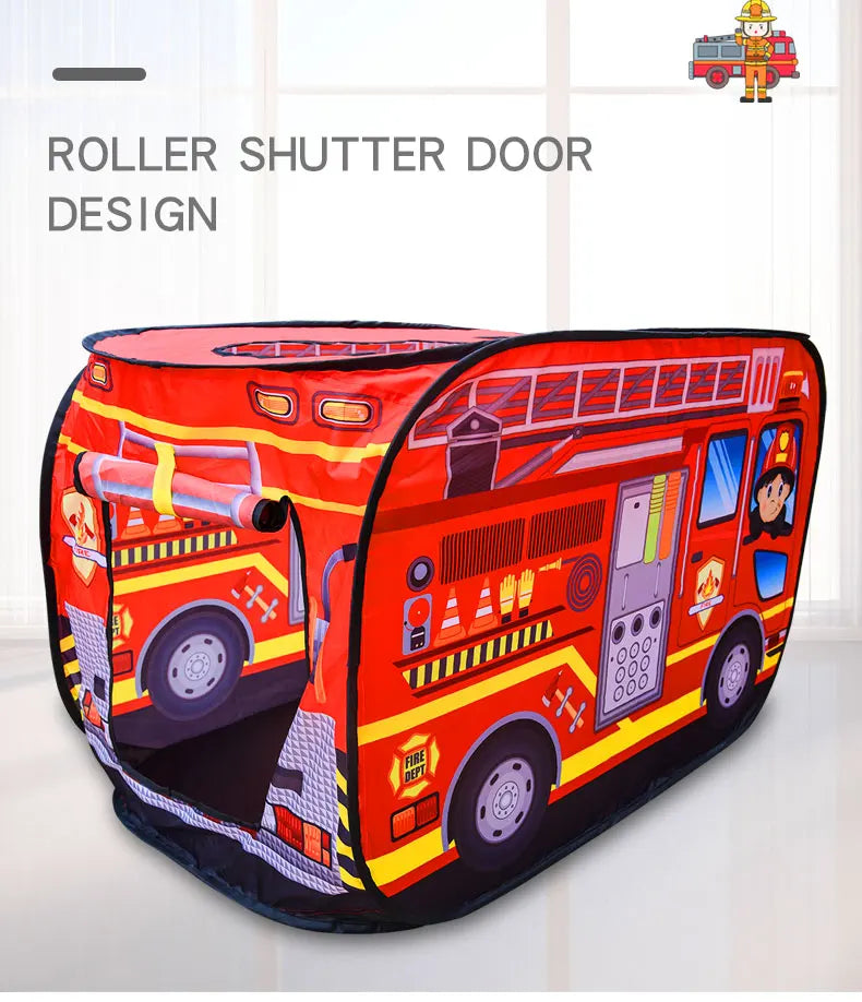 Children's Car  Tent House Fire Truck  Indoor And Outdoor Game House With Sunroof  Toys