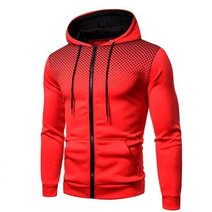 Men's Zipper Hoodie, Polyester, Printed Outdoor Casual Wear, Sizes S M L