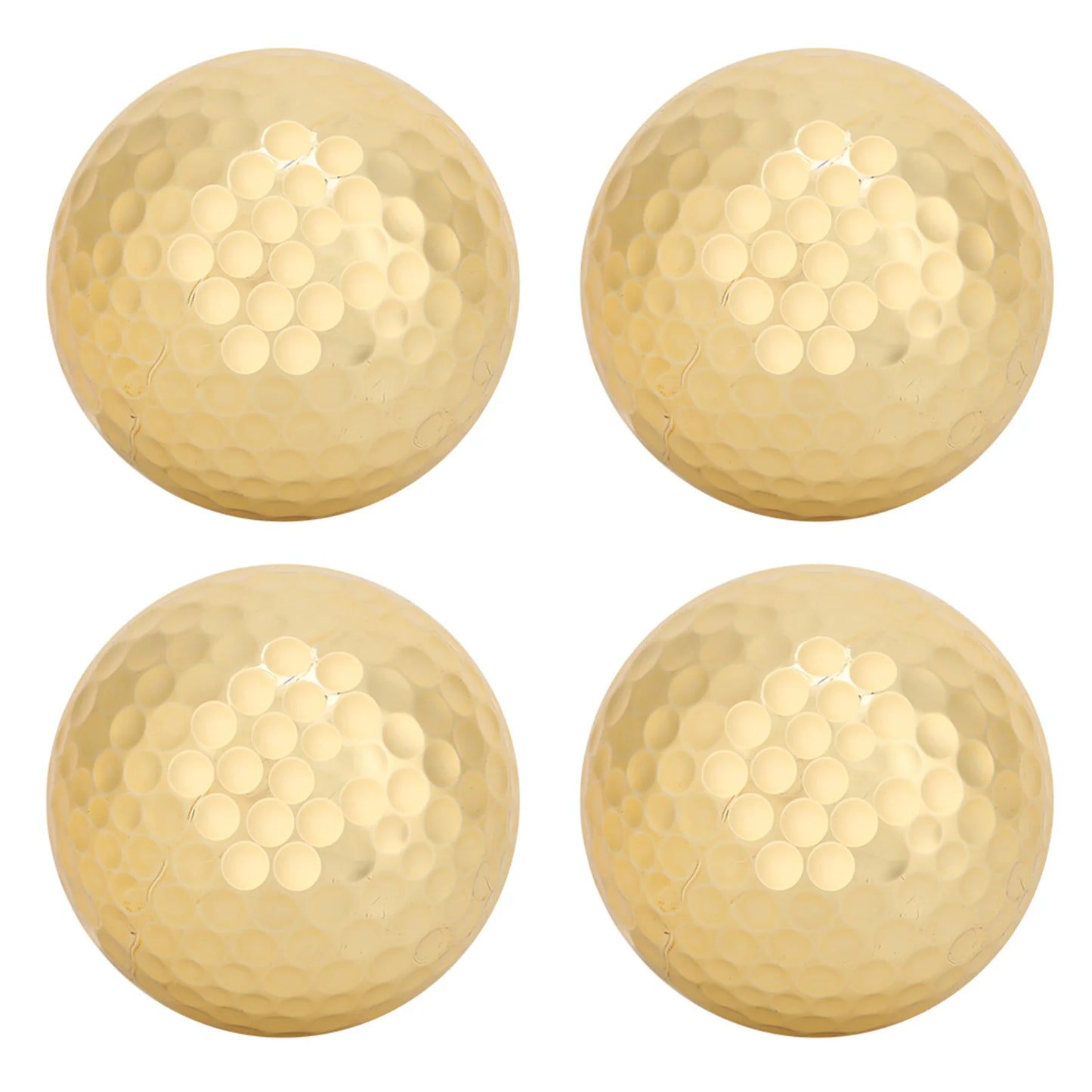 4Pcs Golf Ball Portable High Quality Double Layer Gold Plating Golf Ball Accessory Golden