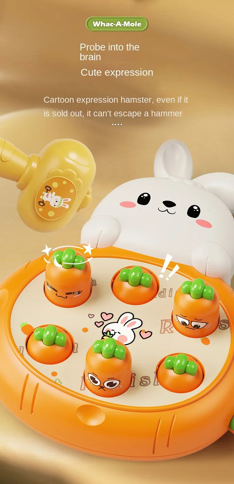 Cartoon Montessori Baby Toys Toddler Educational Birthday Gift Animal Theme Knocking Game Parent Child Board Hammering Game