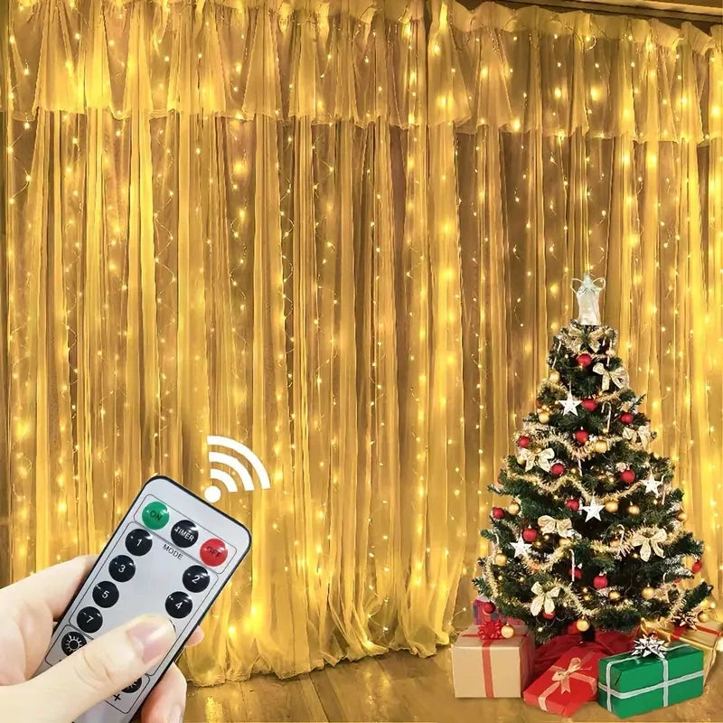 LED Curtain String Lights with USB & Remote – Home, Party, Wedding Decoration