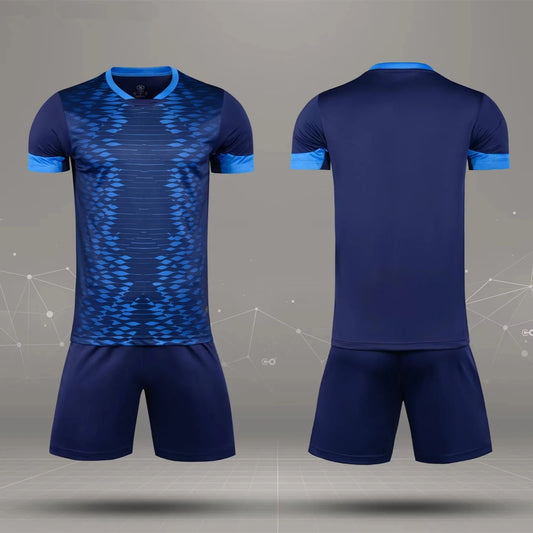 Mens Women Kids Soccer Set Short Sleeve Football Jerseys Uniforms Shirts Shorts Team Training Sport Kit Clothing Suit Breathable