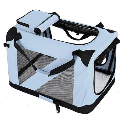 Nylon Car Travel Pet Carrier Folding Cage For Medium And Large Dogs