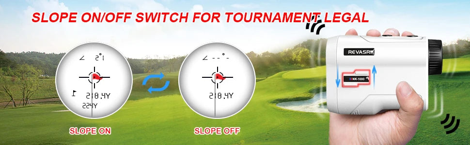 REVASRI Golf Laser Rangefinder 600Yards/1000Yards Slope and Flag Pin Lock Vibration for Golf Tournament Legal Hunting Survey