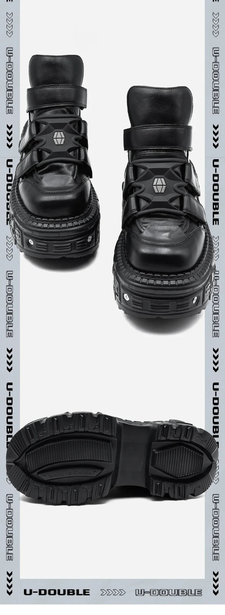 2025 New Punk Style Women Shoes Lace-up Heel Height 6CM Platform Shoes Woman Metal Decor Woman Sneakers Gothic Ankle Rock Boots