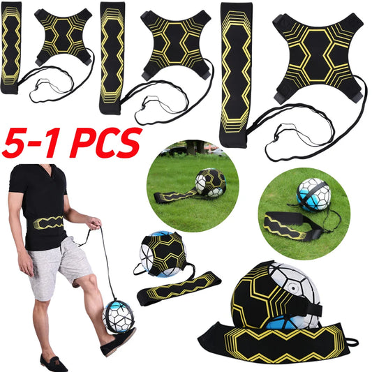 5-1pcs Football Kick Trainer Adjustable Soccer Ball Training Solo Soccer Trainer Belt with Elastic Auxiliary Fitness Equipment