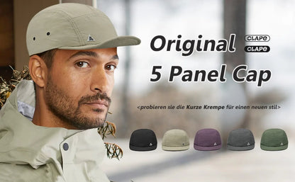 5 Panel Short Brim Quick Dry Baseball Cap Polyester One Size Unisex UPF50 Plus